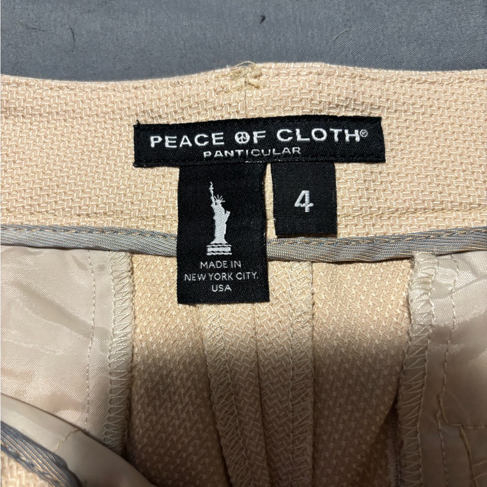 PEACE OF CLOTH Khaki Cream Bermuda Shorts Womens Size 4 - Picture 3 of 5